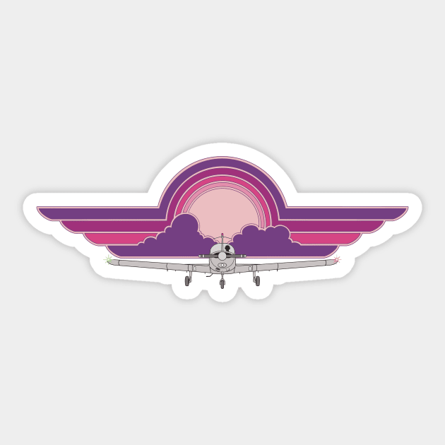 Piper Warrior Sunrise Wings Sticker by Kassi Skye